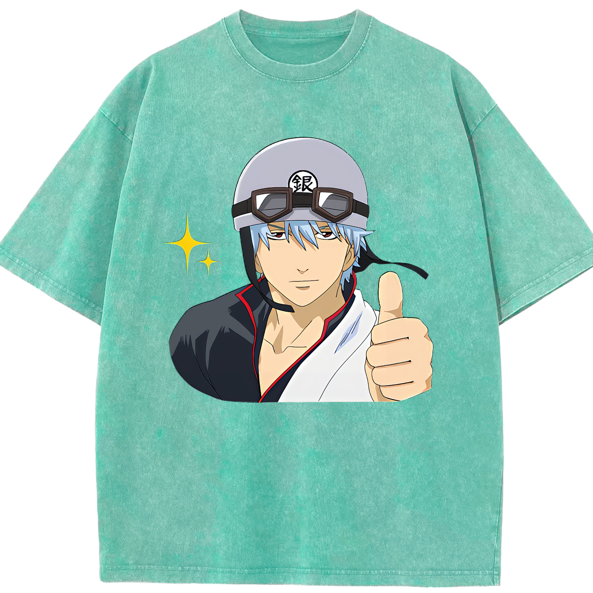 （画像用） ぎんたま 坂田銀時（さかたぎんとき） 神楽 志村新八（しむら しんぱち） GINTAMA Sakata Gintoki Kagura Shimura Shinpachi 綿100% ヴィンテージ風 半袖Tシャツ（フロントプリント）